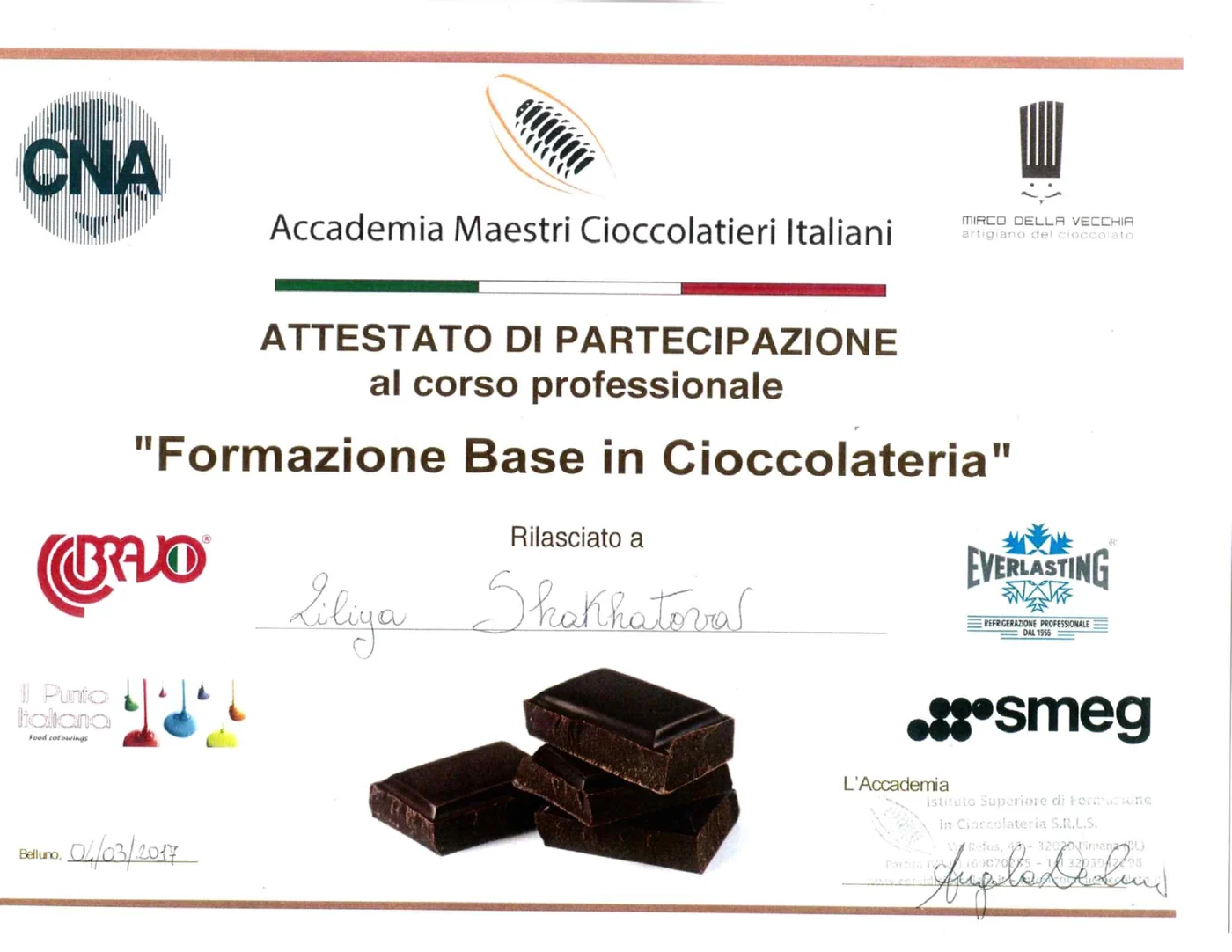 Preview of Foundation Training in Chocolate Making certificate