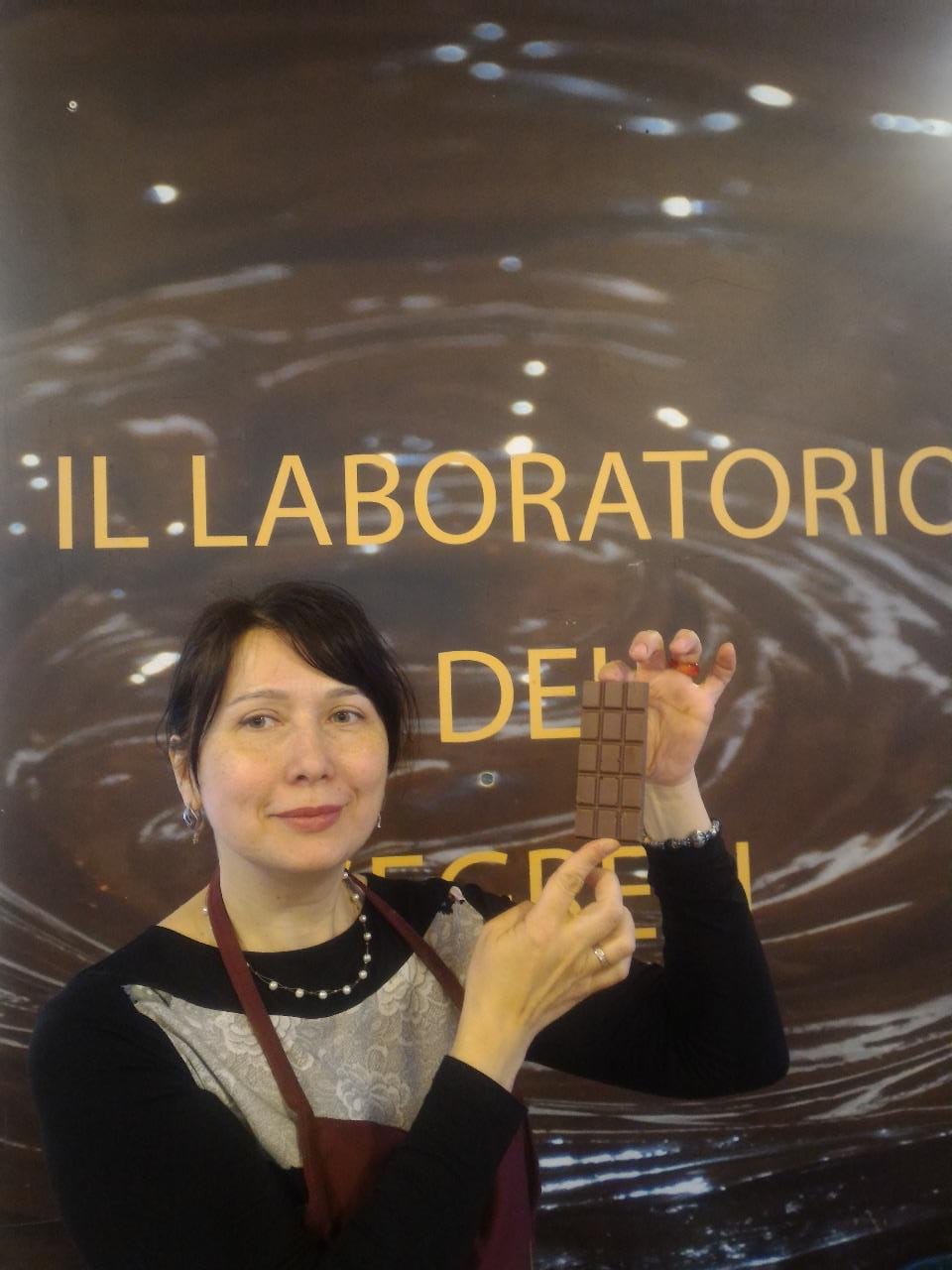 Liliya Shakhatova at Il Laboratorio del Cioccolato, Italy